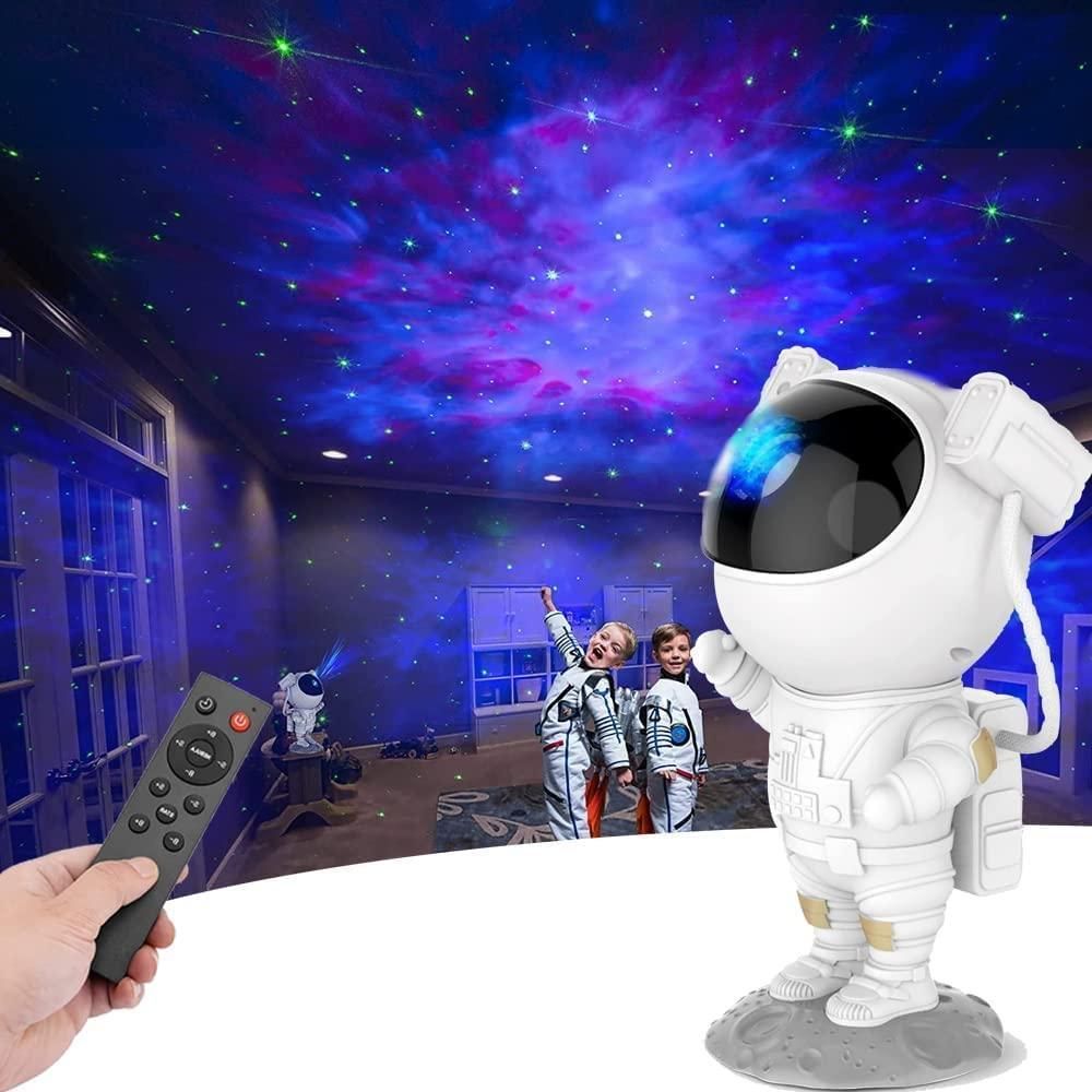 Astronaut Galaxy Star Projector – 360° Rotating Night Light with Remote & Timer