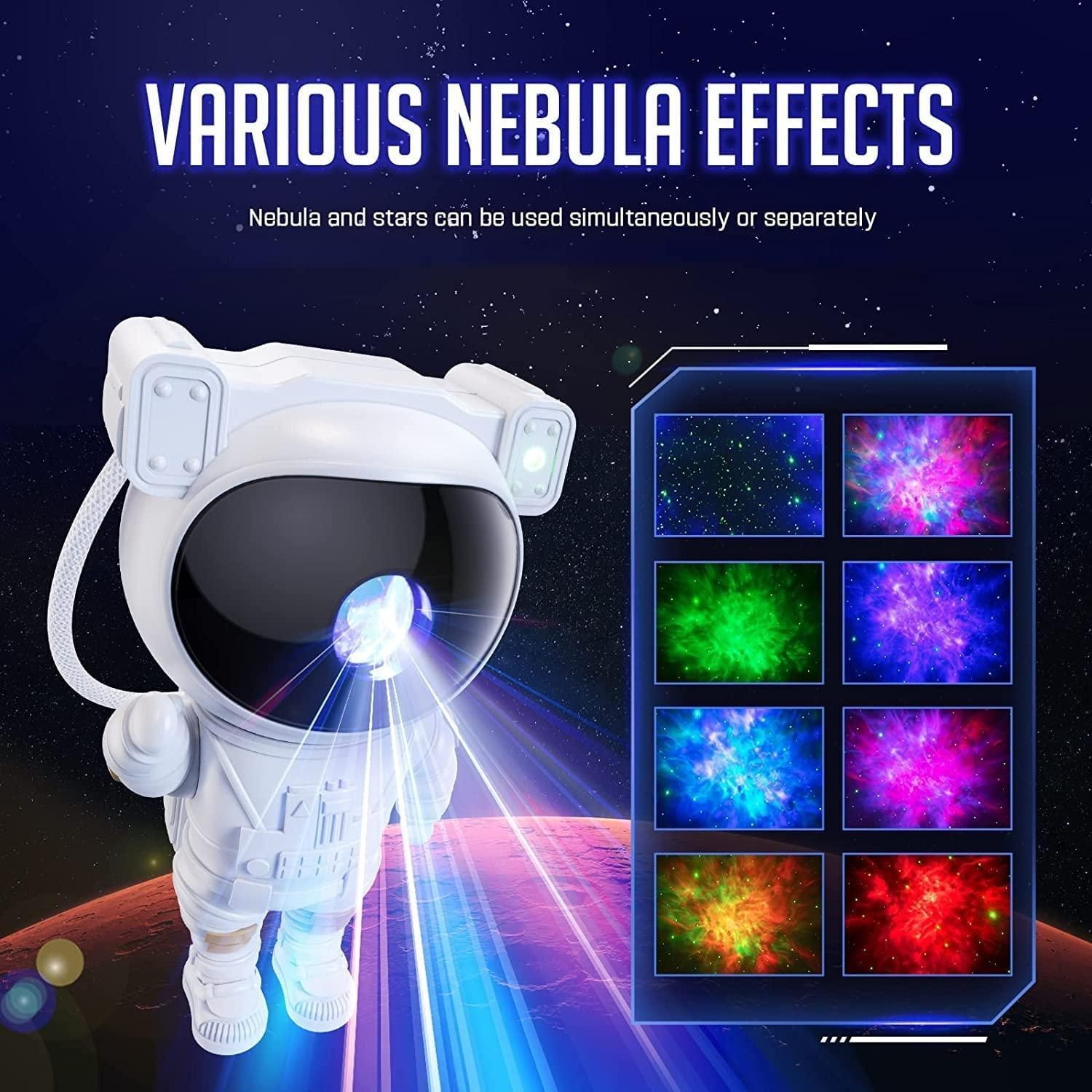 Astronaut Galaxy Star Projector – 360° Rotating Night Light with Remote & Timer
