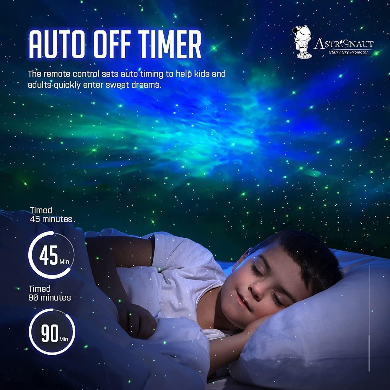 Astronaut Galaxy Star Projector – 360° Rotating Night Light with Remote & Timer